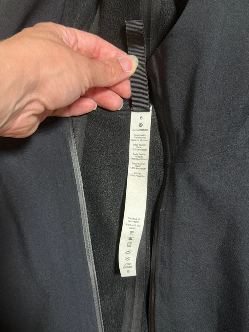 lululemon athletica Black Hooded Jacket with Tag Detail